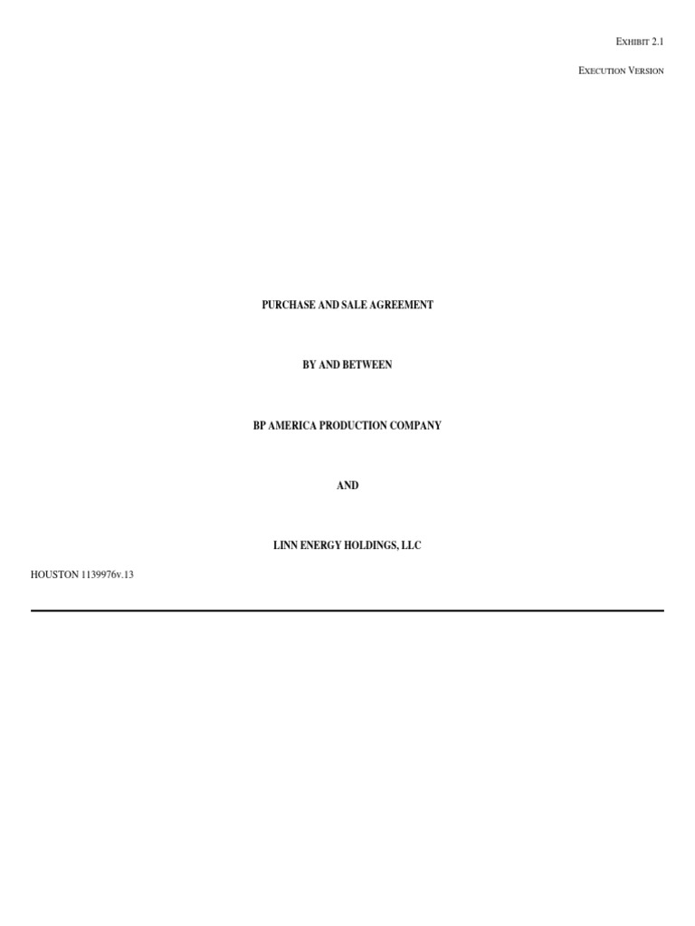 BP and Linn Energy Purchase Agreement | PDF | Propane | Indemnity