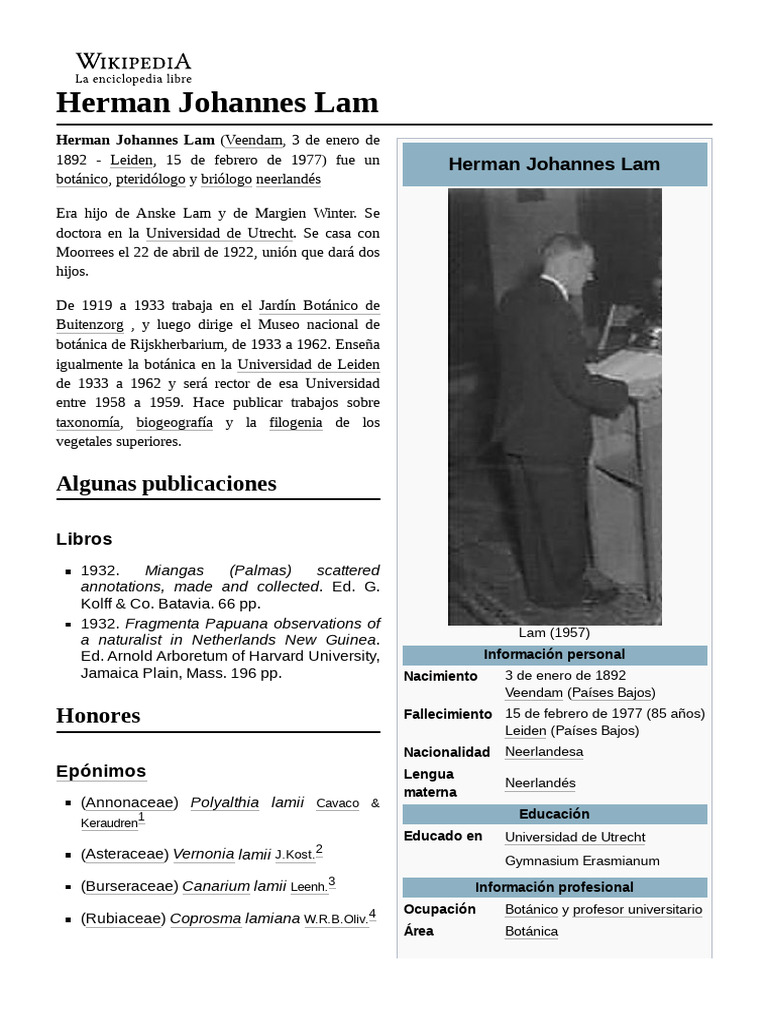 Herman_Johannes_Lam Descargar gratis PDF Botánica Plantas