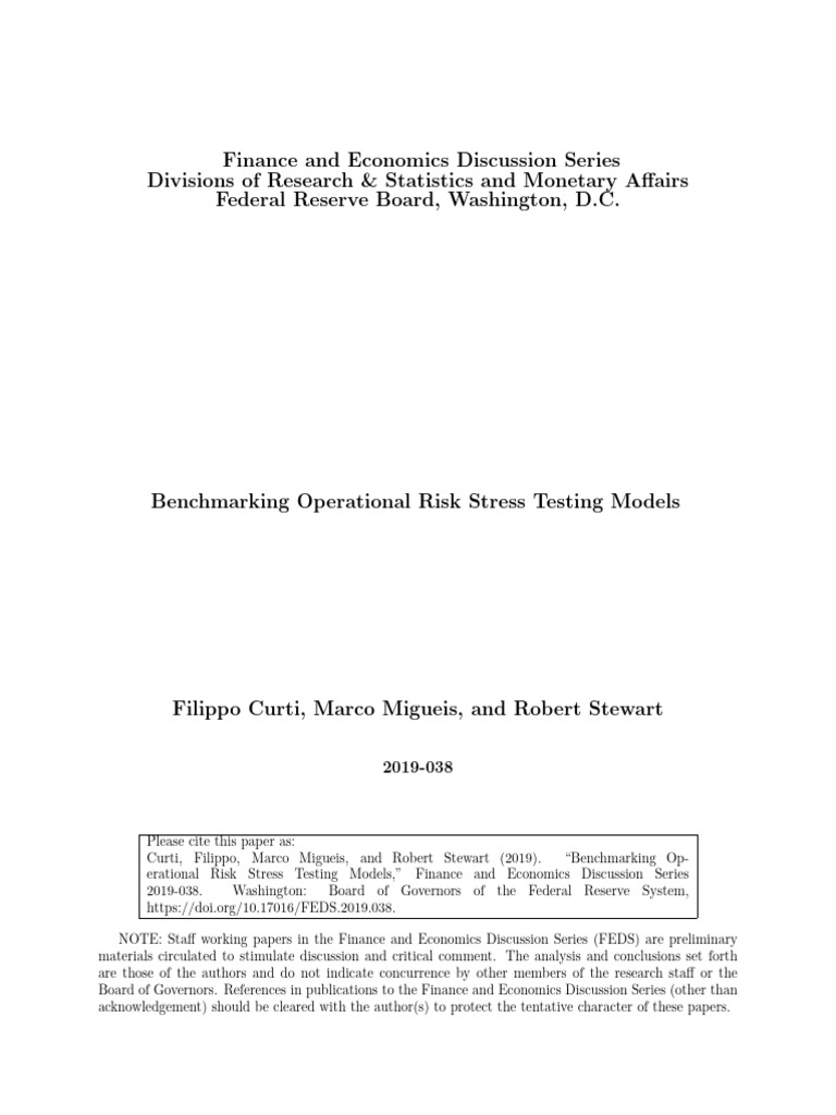 Operational Risk Stress Testing Models | PDF | Percentile | Risk