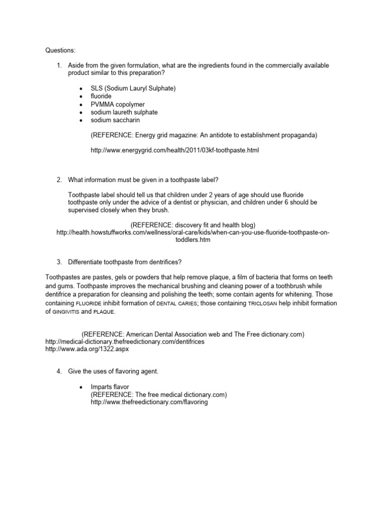 ToothpasteQuestions PDF