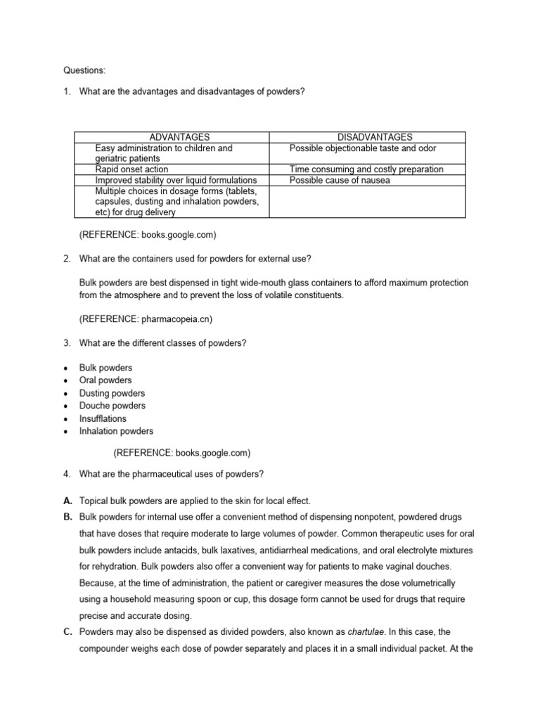 Zinc, Starch, and Talc Dusting PowderQuestions PDF Tablet