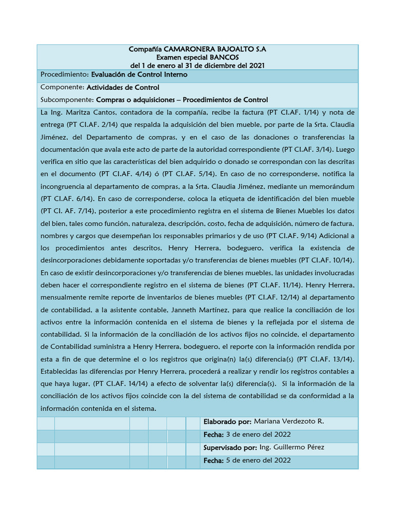 Procedimientos de Control en Compras | PDF | Contabilidad