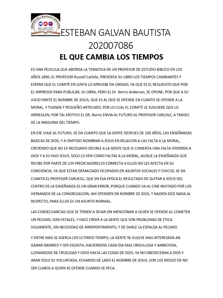 El Que Cambia Los Tiempos PDF Jesús Creencia religiosa y