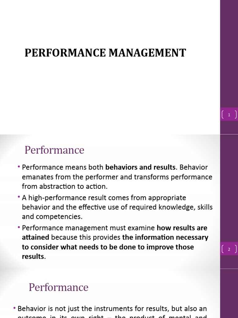 Performance Management Strategies Guide | PDF | Goal | Behavior