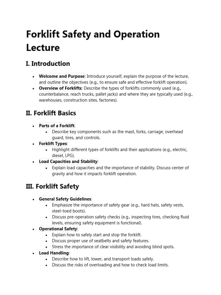 Forklift Safety and Operation Guide | PDF | Forklift | Transport