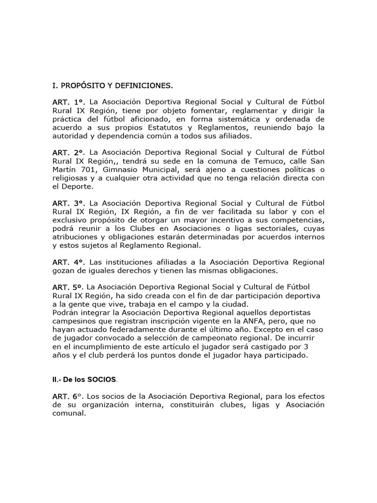 Reglamento AFUR PDF rbitro Asociaci n De Futbol