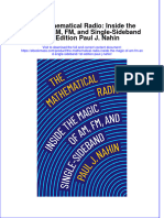 Read Online Textbook The Mathematical Radio Inside The Magic of Am FM and Single Sideband 1St Edition Paul J Nahin Ebook All Chapter PDF