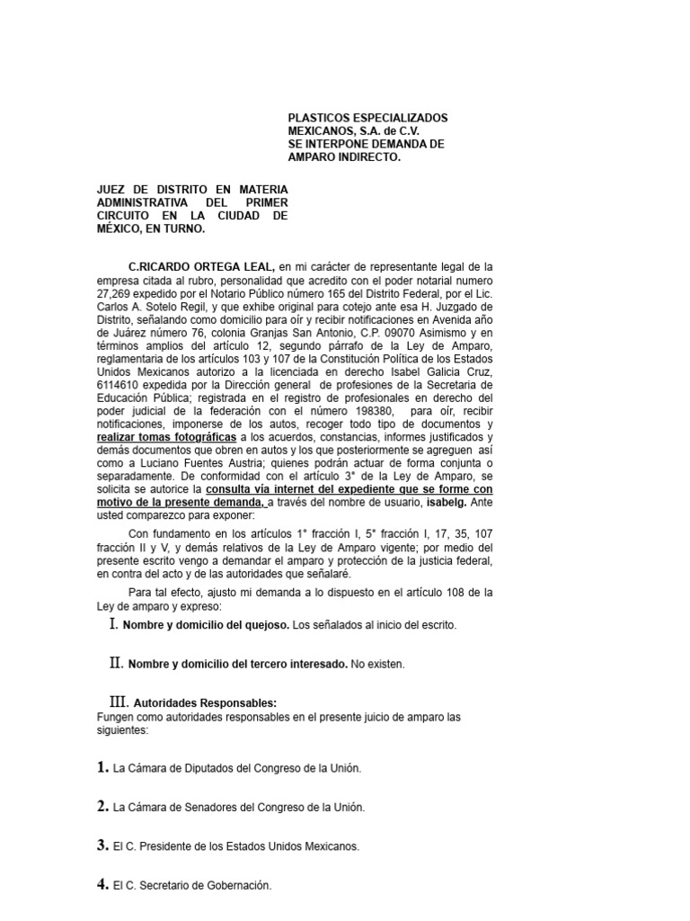Juicio de Amparo | PDF | Caso de ley | Derecho Constitucional