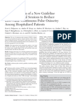 2018 Implementation of A New Guideline and Educational Sessions To Reduce Low-Value Continuous Pulse Oximetry Among Hospitalized Patients