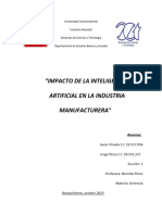 Gerencia Reflexion Sobre Impacto de La Inteligencia Artificial en La Industria Manufacturera.