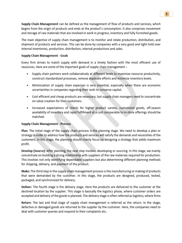Supply Chain Management Essentials Guide | PDF | Supply Chain | Time Series