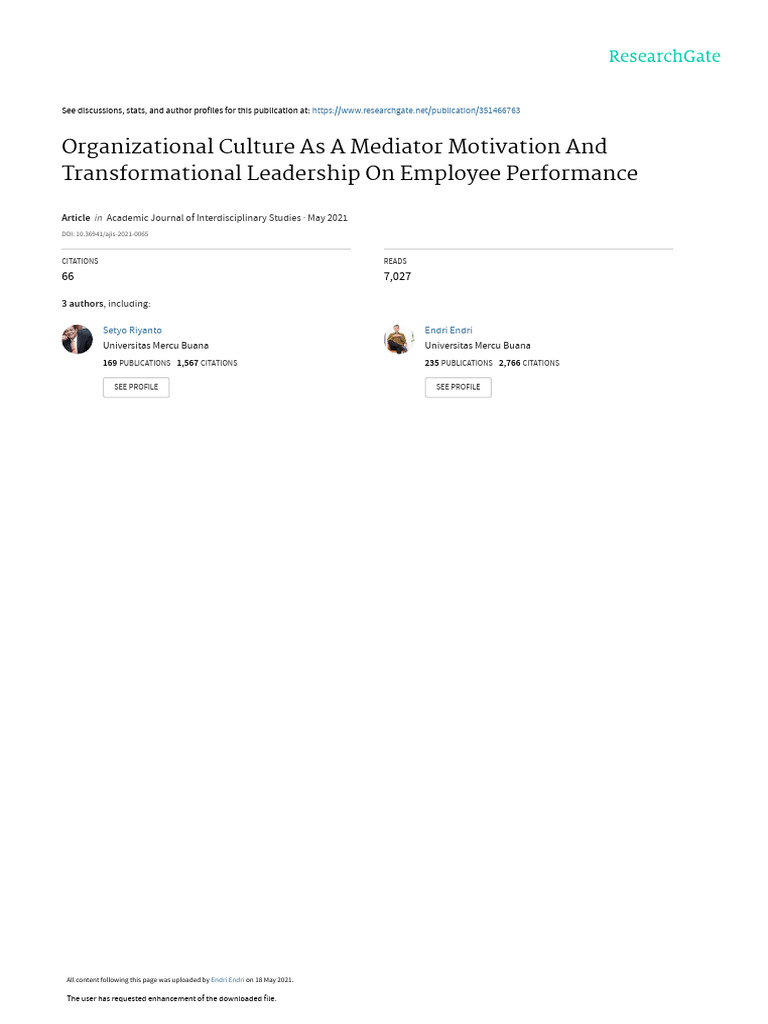 Impact of Culture on Employee Performance | PDF | Leadership | Motivation