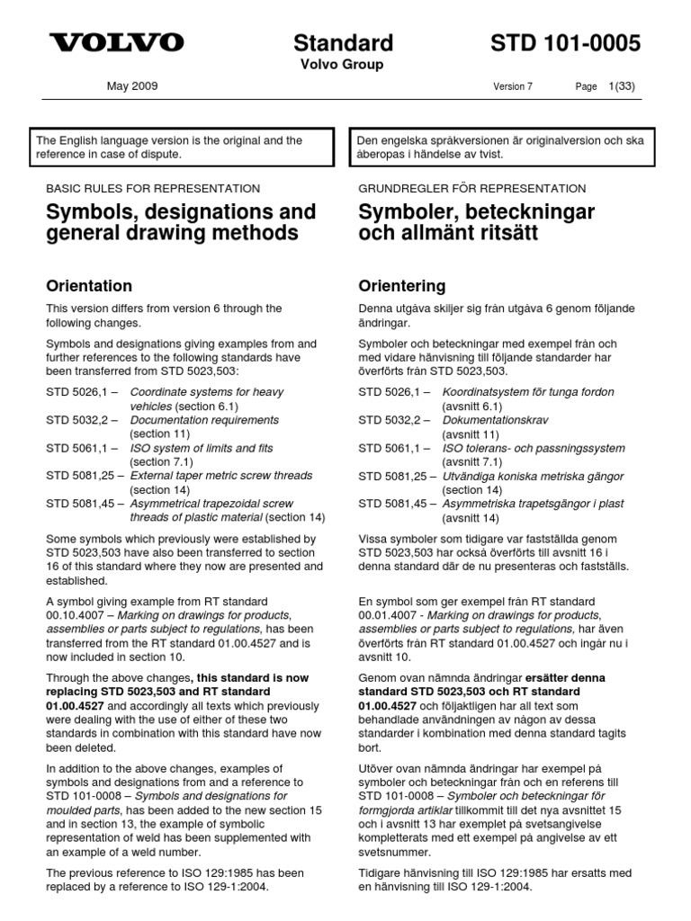 Volvo Standard for Drawing Symbols | PDF