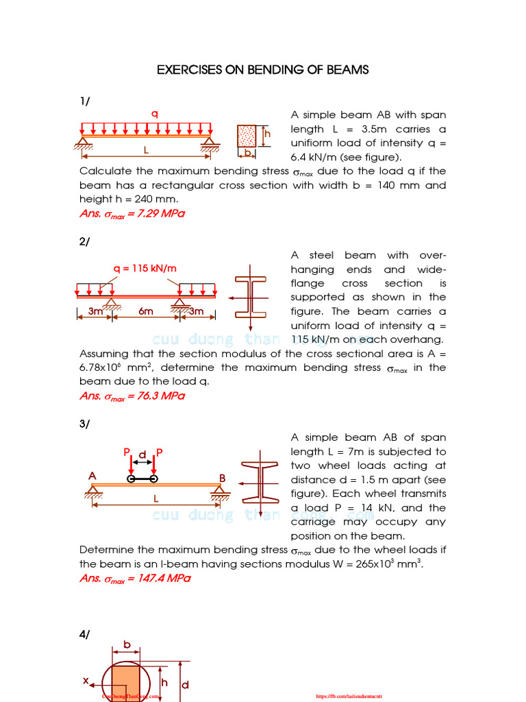 Bending Stress Calculations for Beams | PDF | Bending | Beam (Structure)