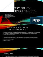 Objectives and Targets of Monetary Policy