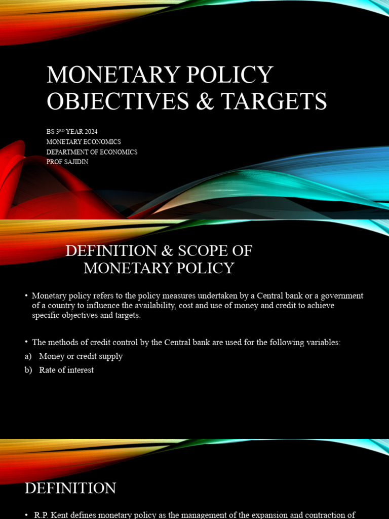 Objectives and Targets of Monetary Policy | PDF | Monetary Policy ...