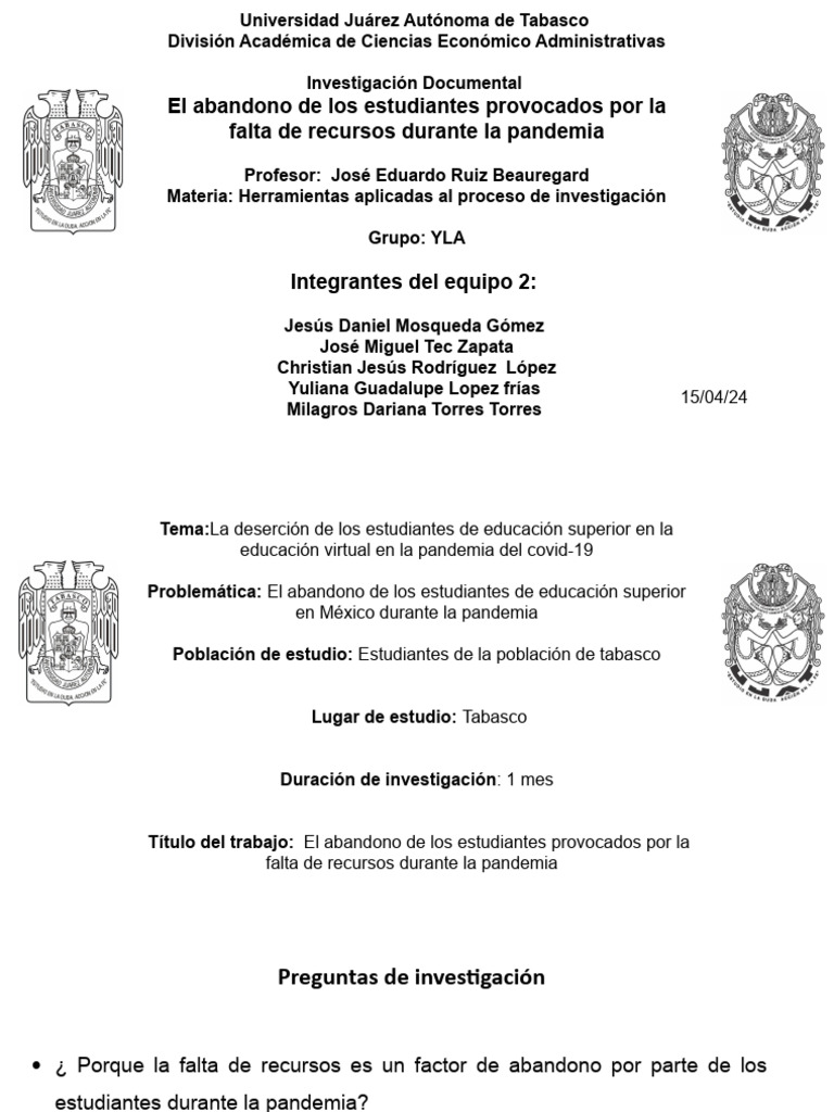 Abandono escolar por falta de recursos en pandemia | PDF | Internet ...
