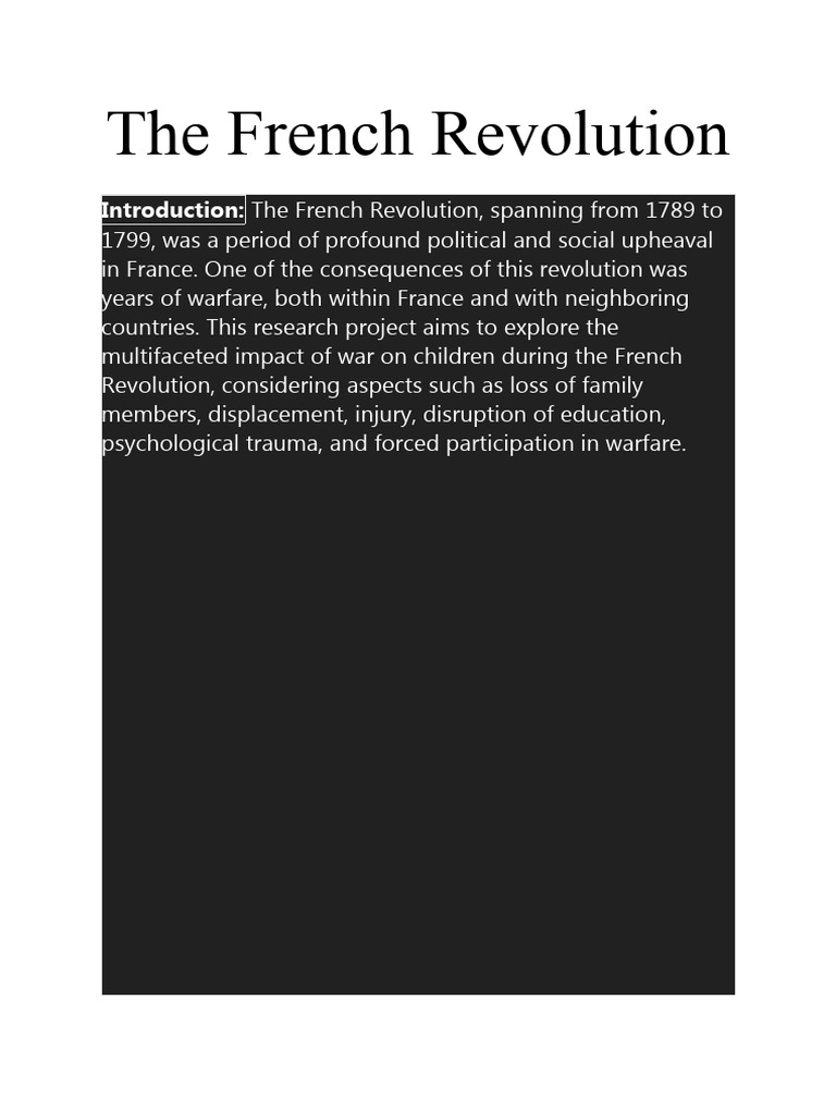 The French Revolution Download Free PDF Analysis Psychological Trauma