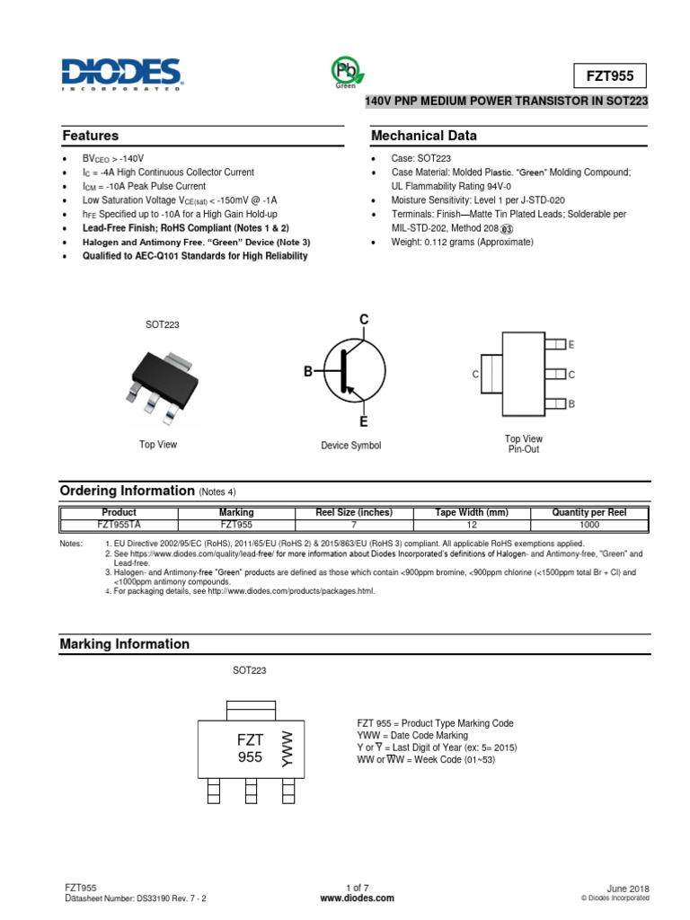 FZT955 | PDF | Bipolar Junction Transistor | Electronic Design