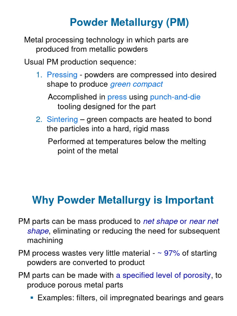 Overview of Powder Metallurgy Process | PDF | Sintering | Porosity