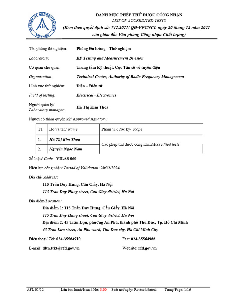 RFD Test | PDF
