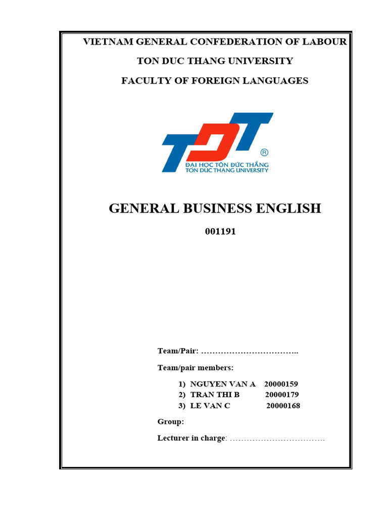 Business English Assessment Template | PDF | Vietnam | Government Of ...