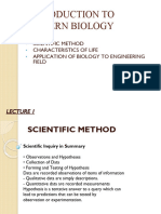INTRODUCTION TO MODERN BIOLOGY