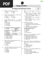 BREATHING AND EXCHANGE OF GASES - DPP - Ummeed 2023