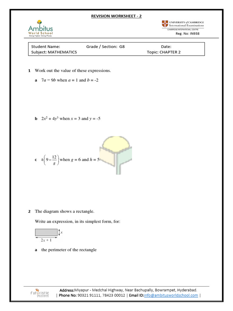 Grade 8 Mathematics Revision Worksheet | PDF | Mathematics | Euclidean ...