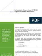 Pakistan - Sajid Amin Javed - Fiscal Policies For Sustainable Recovery From COVID-19 Pakistan's Options, Constraints and Proposals