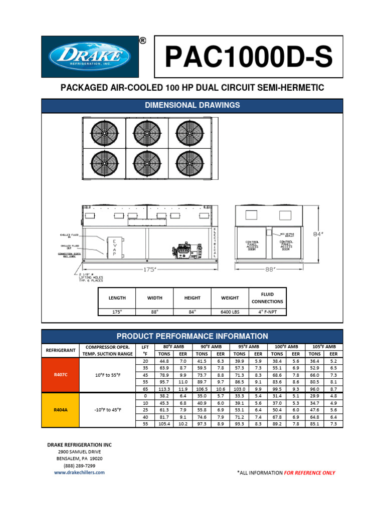 Drake Refrigeration Product Specs | PDF | Heat Exchanger | Engineering ...