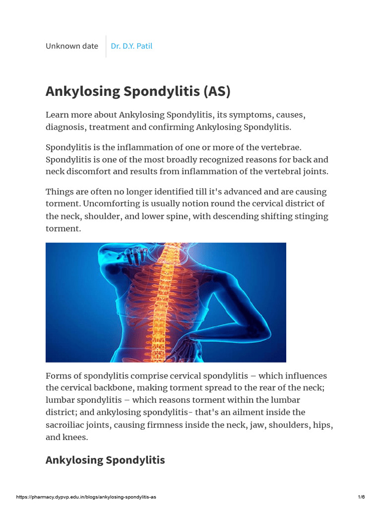 Ankylosing Spondylitis As Pdf Vertebral Column Medicine