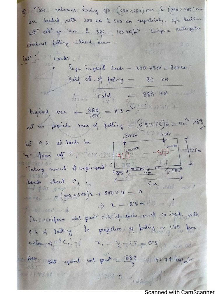 Rectangular Combined Footing | PDF
