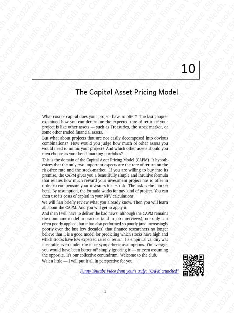 Understanding CAPM in Corporate Finance | PDF | Capital Asset Pricing ...