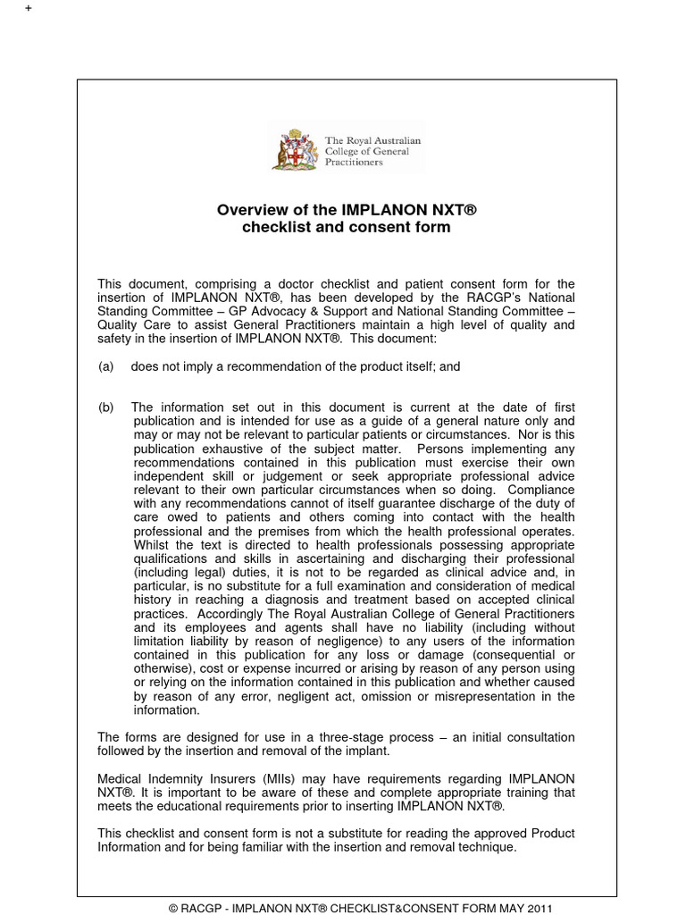 ImplanonConsentForm | PDF | Informed Consent | Birth Control
