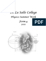 De La Salle Physics Summer Form 4