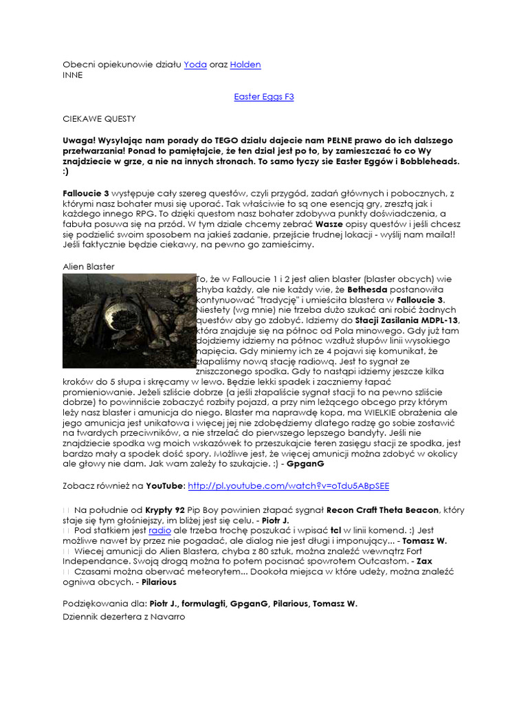 Fallout 3 - Ciekawe Lokalizacje (PL) | PDF