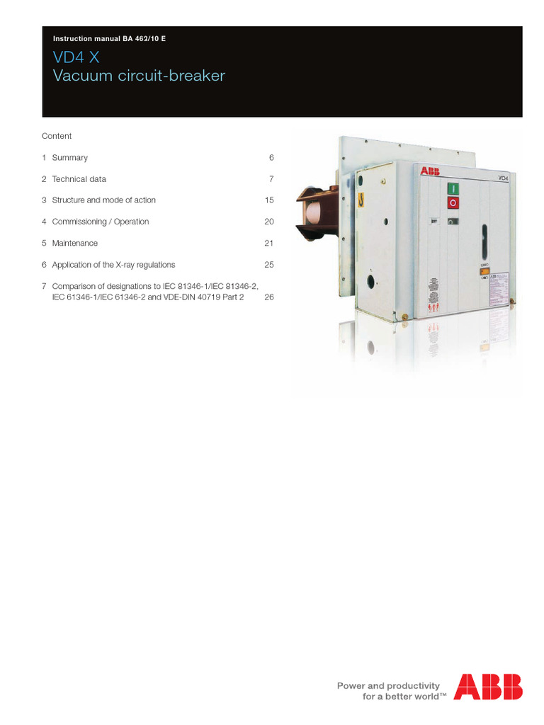 BA 46310 - VD4 X - Vacuum Circuit-Breaker | PDF | Alternating
