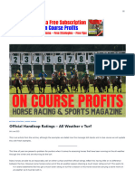 Official Handicap Ratings – All Weather v Turf - On Course Profits