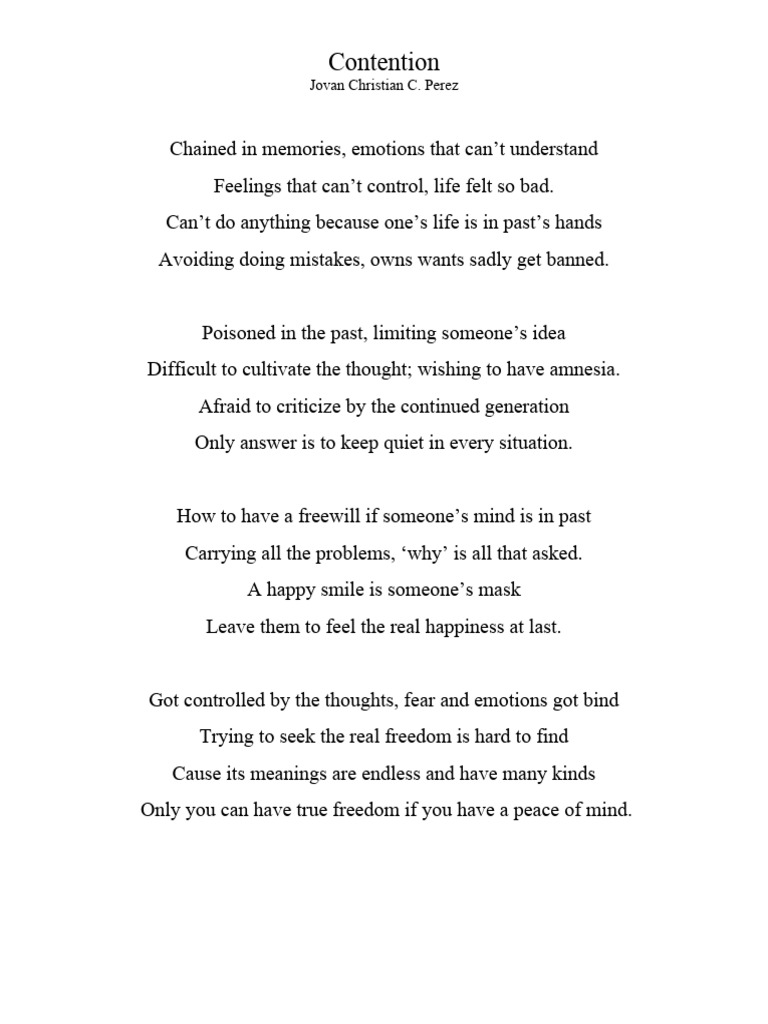 Emotional Contention and Freedom | PDF