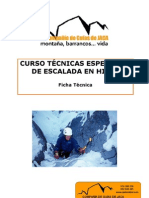 Ficha - Tecnica - Curso Escalada en Hielo - Tecnicas Especiales