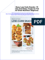 Read online textbook Quick And Easy Low Carb Snacks 75 Delicious Keto And Paleo Treats For Fat Burning And Great Nutrition Slajerova ebook all chapter pdf