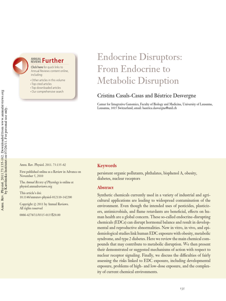 Desvergne Endocrine & Metabolic Disruption 2011 | PDF | Obesity