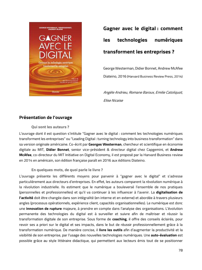 Transformation digitale des entreprises | PDF | Business | Données ...