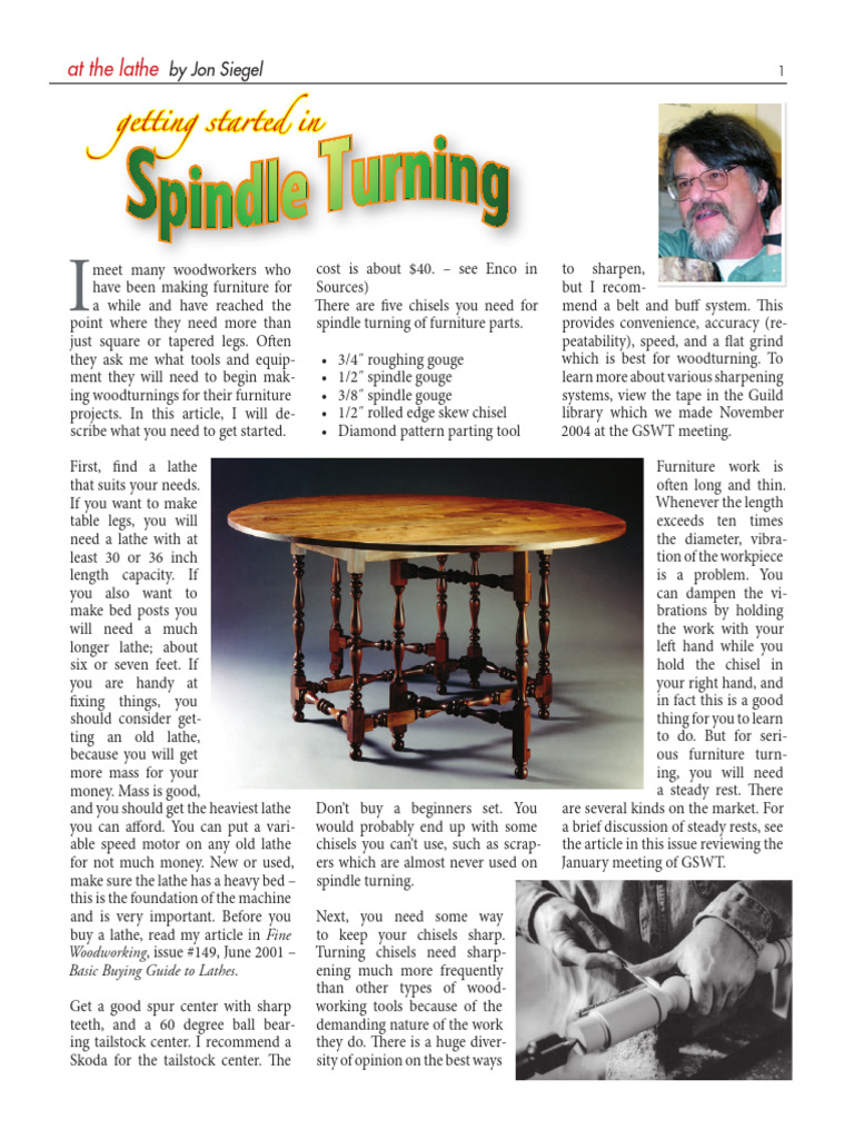Start Spindle Turning | PDF | Woodworking | Crafts