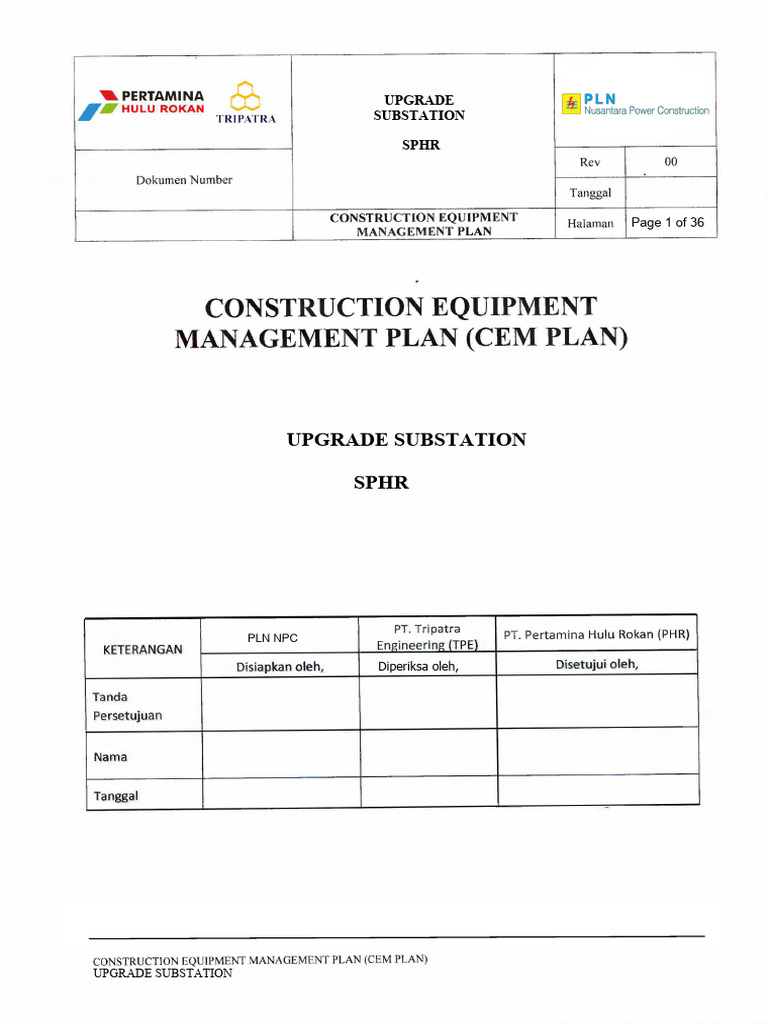 CEM Plan for Substation Upgrade Monitoring | PDF | Electrical ...