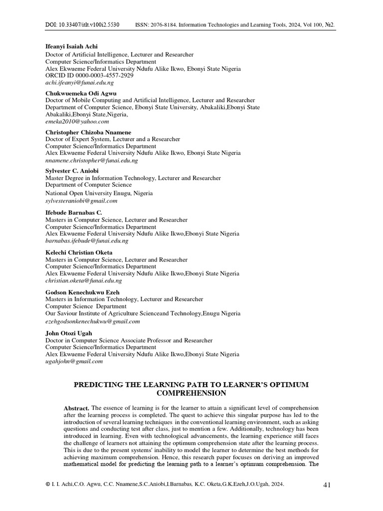 Predicting Optimal Learning Paths | PDF | Learning | Markov Chain