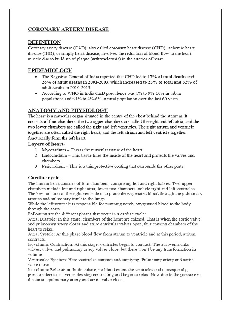 Understanding Coronary Artery Disease | PDF | Coronary Artery Disease ...