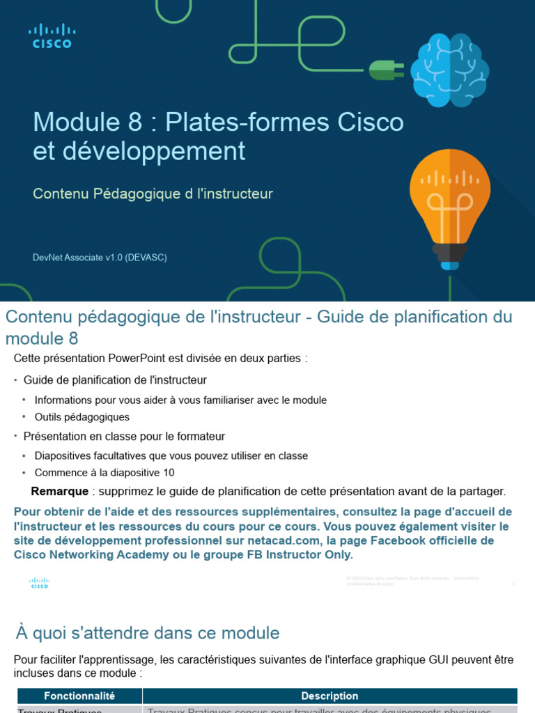 DEVASC - Module - 8 - Plateformes Cisco Et Developpement | PDF | Cloud ...