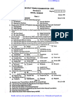 10th Social Science EM Half Yearly Exam 2022 Original Question Paper Thiruvallur District English Medium PDF Download